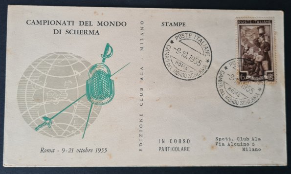 Italia_1959_Campeonato Mundial_de_Esgrima_Postal