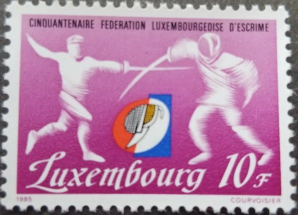 Luxemburgo_1985_Comemorativo_50_Aniv_Fed_Esgrima